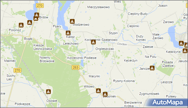 mapa Korzecznik, Korzecznik na mapie Targeo