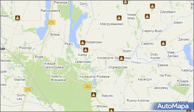 mapa Korzecznik-Szatanowo, Korzecznik-Szatanowo na mapie Targeo