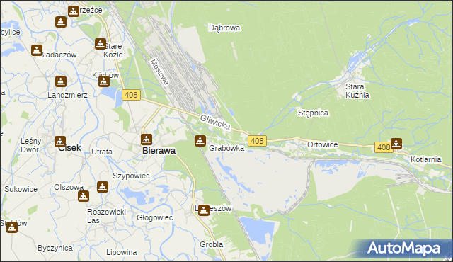 mapa Korzonek gmina Bierawa, Korzonek gmina Bierawa na mapie Targeo