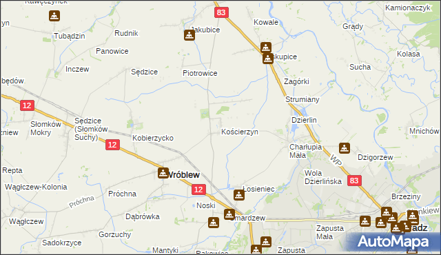 mapa Kościerzyn, Kościerzyn na mapie Targeo