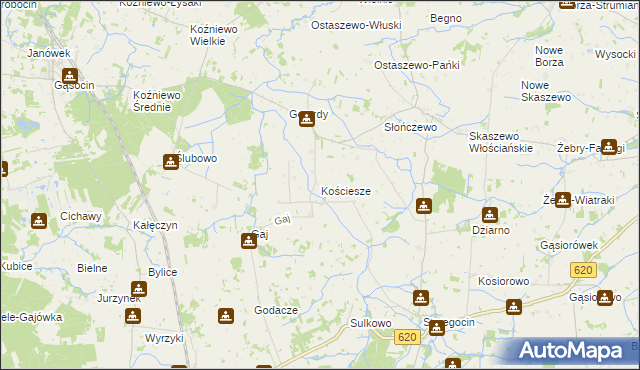 mapa Kościesze, Kościesze na mapie Targeo