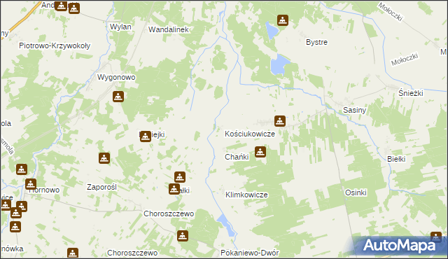 mapa Kościukowicze, Kościukowicze na mapie Targeo