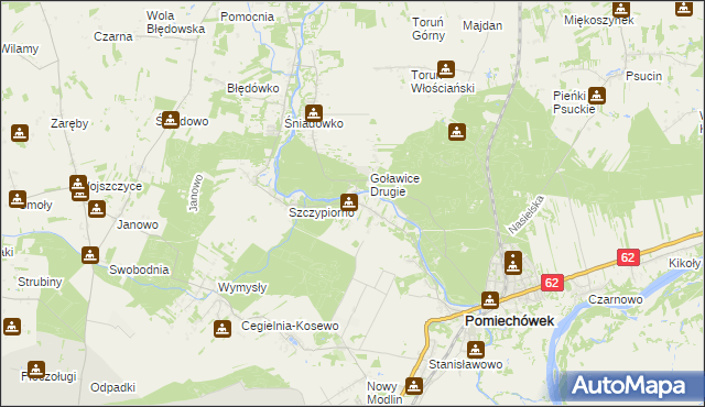 mapa Kosewko, Kosewko na mapie Targeo