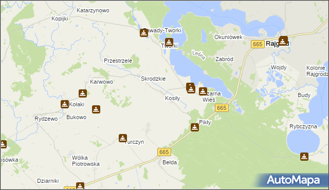 mapa Kosiły, Kosiły na mapie Targeo