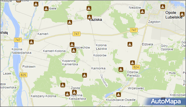 mapa Kosiorów gmina Łaziska, Kosiorów gmina Łaziska na mapie Targeo