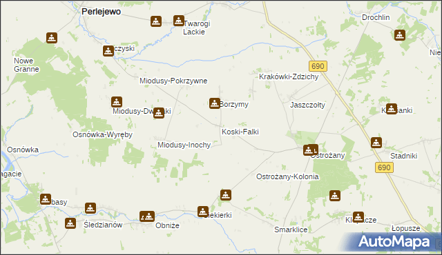 mapa Koski-Falki, Koski-Falki na mapie Targeo