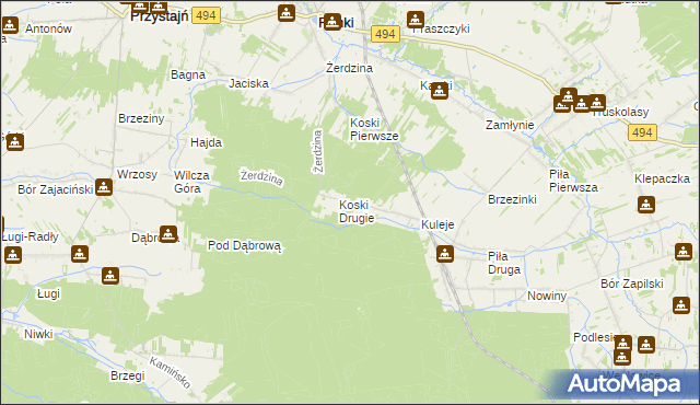 mapa Koski Pierwsze, Koski Pierwsze na mapie Targeo