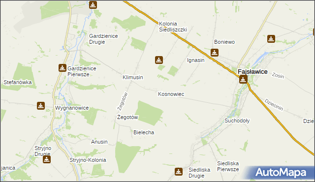 mapa Kosnowiec, Kosnowiec na mapie Targeo