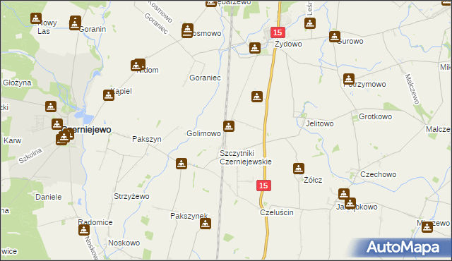 mapa Kosowo gmina Czerniejewo, Kosowo gmina Czerniejewo na mapie Targeo