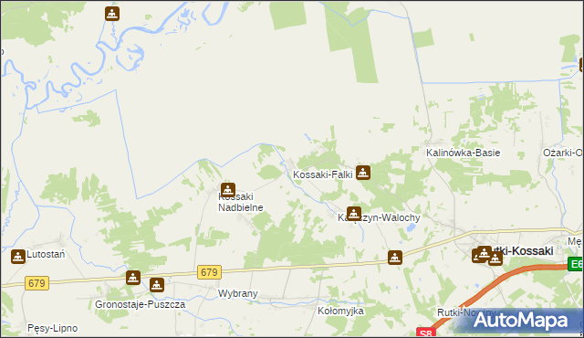 mapa Kossaki-Falki, Kossaki-Falki na mapie Targeo