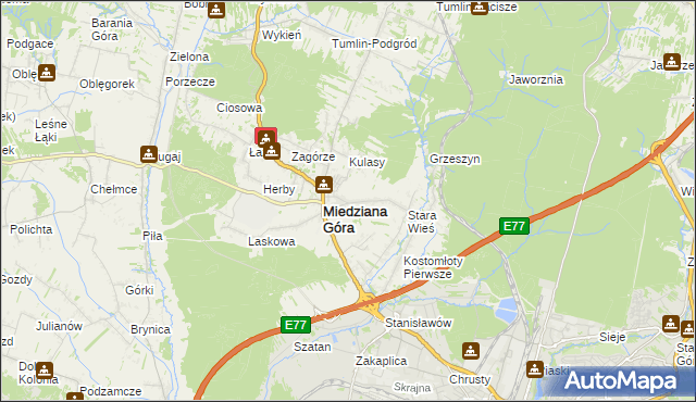 mapa Kostomłoty Drugie, Kostomłoty Drugie na mapie Targeo