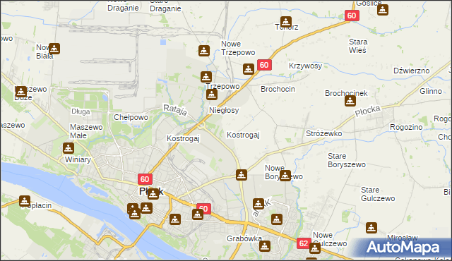 mapa Kostrogaj, Kostrogaj na mapie Targeo