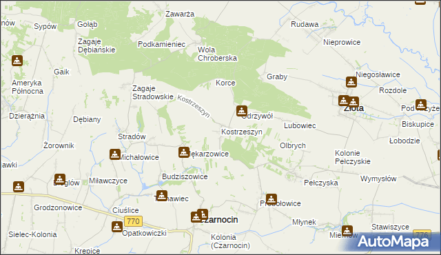 mapa Kostrzeszyn, Kostrzeszyn na mapie Targeo