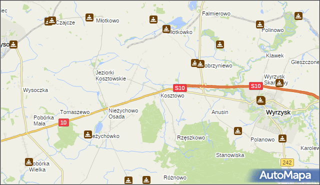 mapa Kosztowo, Kosztowo na mapie Targeo