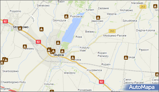 mapa Koszuty Małe, Koszuty Małe na mapie Targeo