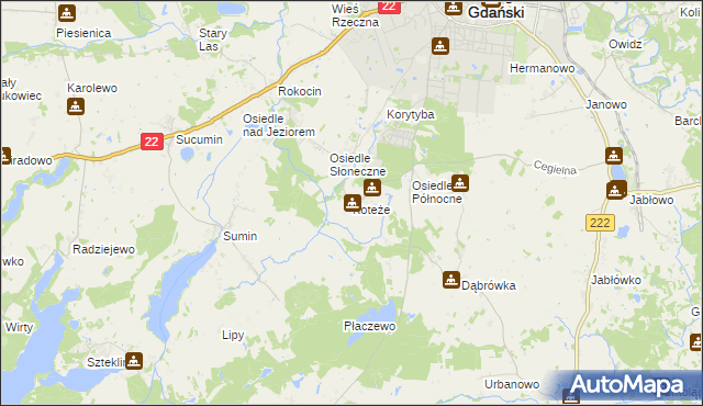 mapa Koteże, Koteże na mapie Targeo