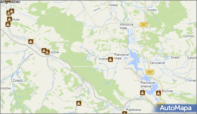 mapa Kotliska gmina Lwówek Śląski, Kotliska gmina Lwówek Śląski na mapie Targeo