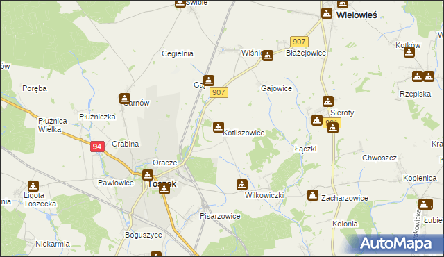 mapa Kotliszowice, Kotliszowice na mapie Targeo