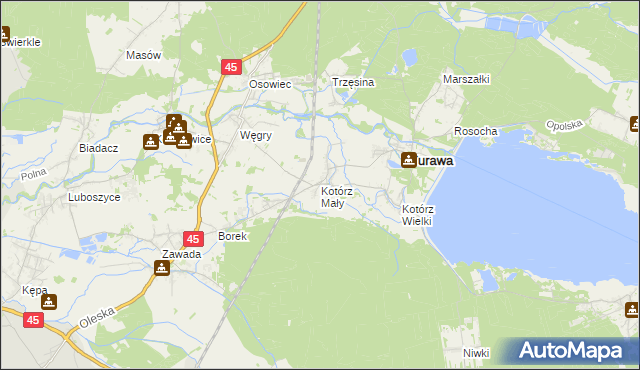 mapa Kotórz Mały, Kotórz Mały na mapie Targeo