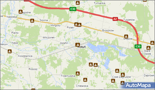 mapa Kotuń powiat siedlecki, Kotuń powiat siedlecki na mapie Targeo