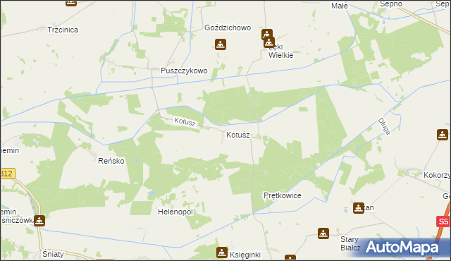 mapa Kotusz, Kotusz na mapie Targeo