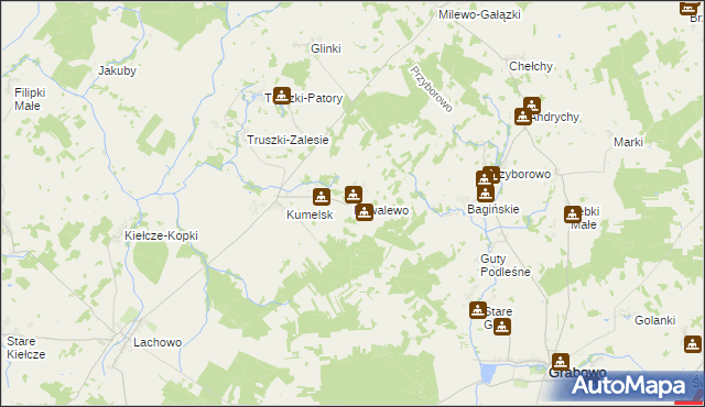 mapa Kowalewo gmina Kolno, Kowalewo gmina Kolno na mapie Targeo