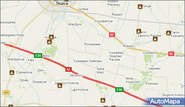 mapa Kowalewo-Opactwo, Kowalewo-Opactwo na mapie Targeo