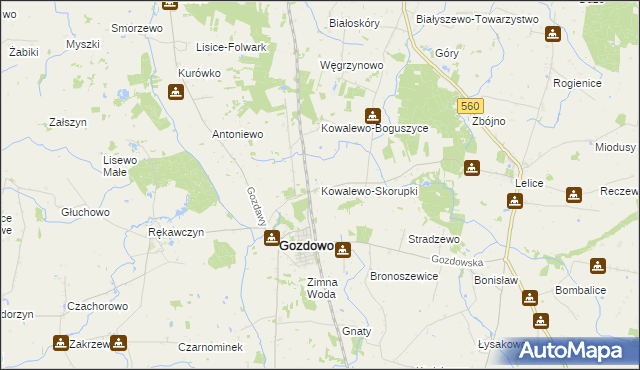 mapa Kowalewo-Skorupki, Kowalewo-Skorupki na mapie Targeo