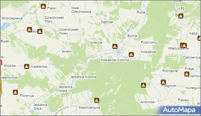 mapa Kowalków-Kolonia, Kowalków-Kolonia na mapie Targeo