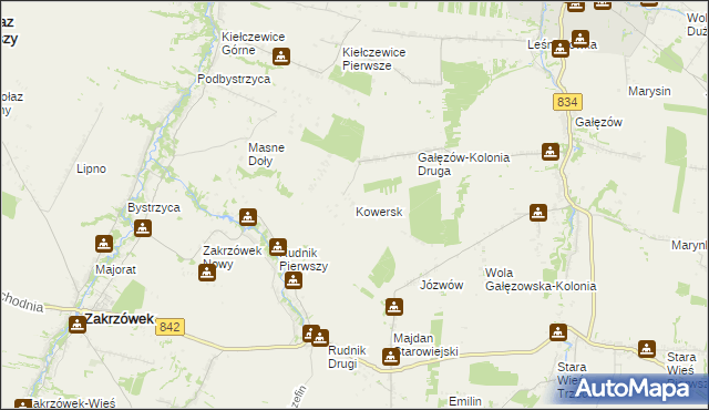 mapa Kowersk, Kowersk na mapie Targeo