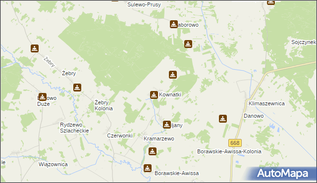 mapa Kownatki gmina Radziłów, Kownatki gmina Radziłów na mapie Targeo