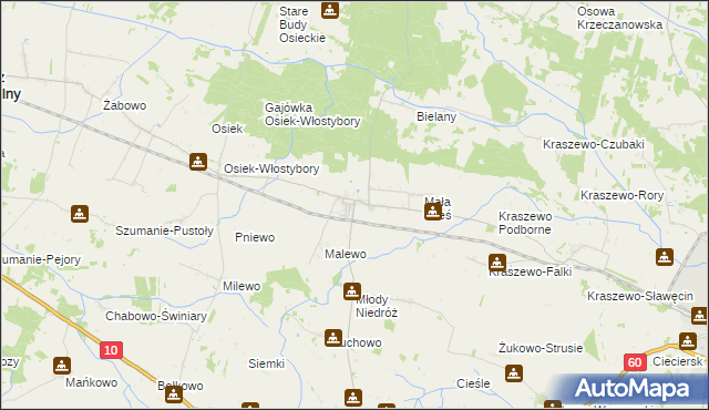 mapa Koziebrody, Koziebrody na mapie Targeo