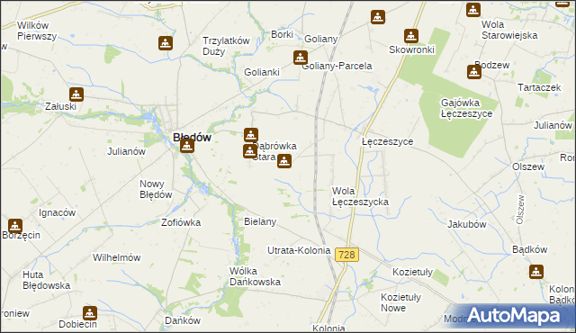 mapa Koziel gmina Belsk Duży, Koziel gmina Belsk Duży na mapie Targeo