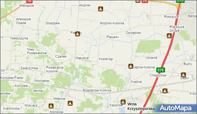 mapa Kozierogi, Kozierogi na mapie Targeo