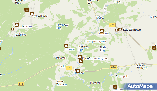 mapa Kozłowy Ług, Kozłowy Ług na mapie Targeo