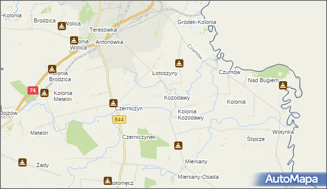 mapa Kozodawy, Kozodawy na mapie Targeo