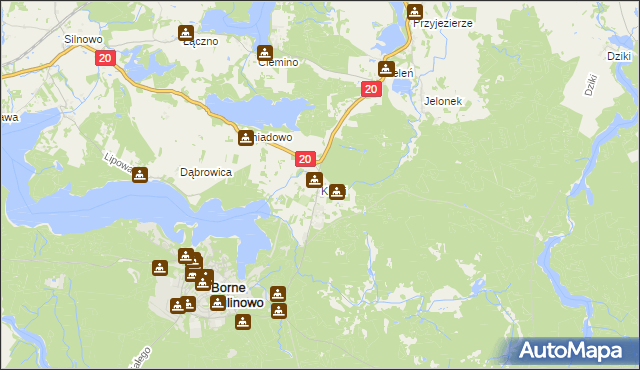 mapa Krągi, Krągi na mapie Targeo