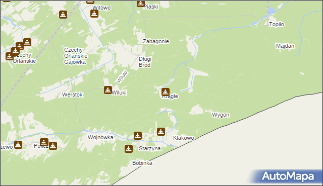 mapa Krągłe gmina Dubicze Cerkiewne, Krągłe gmina Dubicze Cerkiewne na mapie Targeo