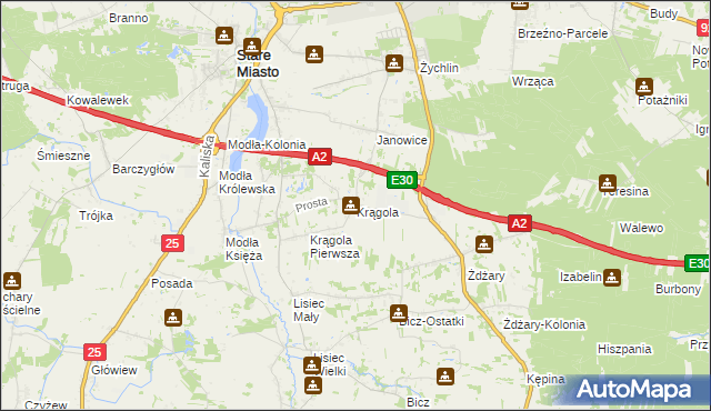 mapa Krągola, Krągola na mapie Targeo