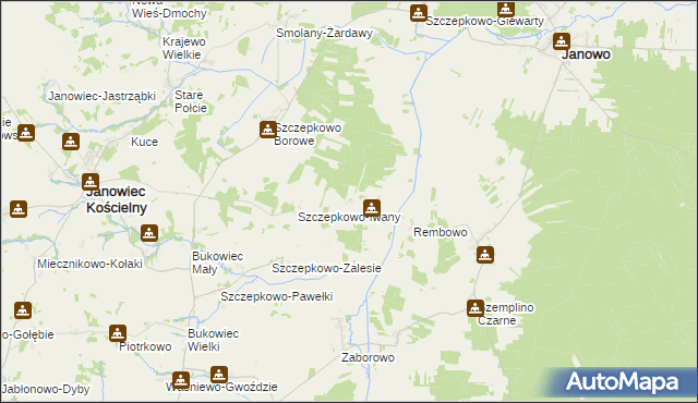 mapa Krajewo-Kawęczyno, Krajewo-Kawęczyno na mapie Targeo