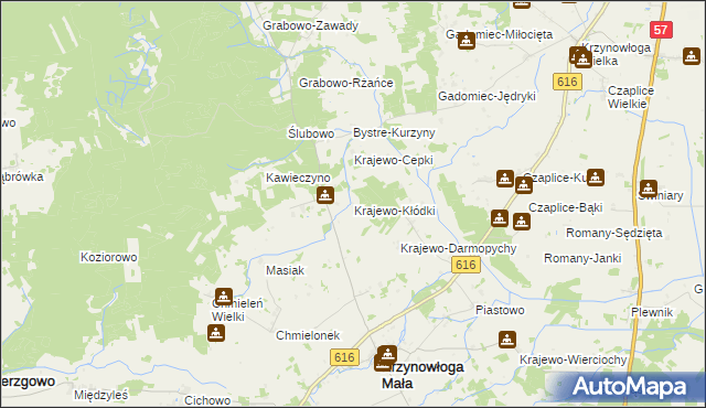 mapa Krajewo-Kłódki, Krajewo-Kłódki na mapie Targeo