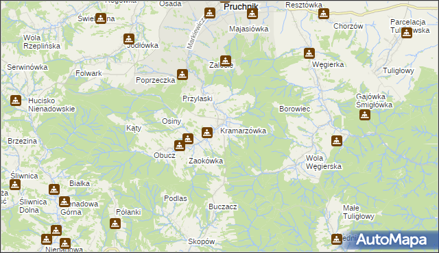 mapa Kramarzówka, Kramarzówka na mapie Targeo