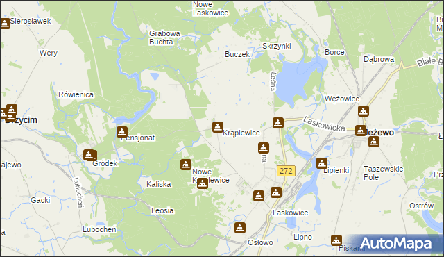 mapa Krąplewice, Krąplewice na mapie Targeo