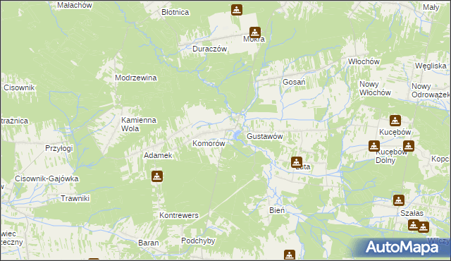 mapa Krasna gmina Stąporków, Krasna gmina Stąporków na mapie Targeo