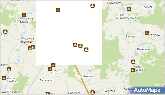 mapa Krasne gmina Stary Zamość, Krasne gmina Stary Zamość na mapie Targeo