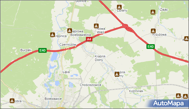 mapa Kraśnik Dolny, Kraśnik Dolny na mapie Targeo