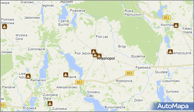 mapa Krasnopol, Krasnopol na mapie Targeo