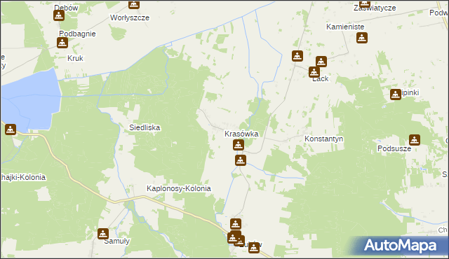 mapa Krasówka gmina Włodawa, Krasówka gmina Włodawa na mapie Targeo