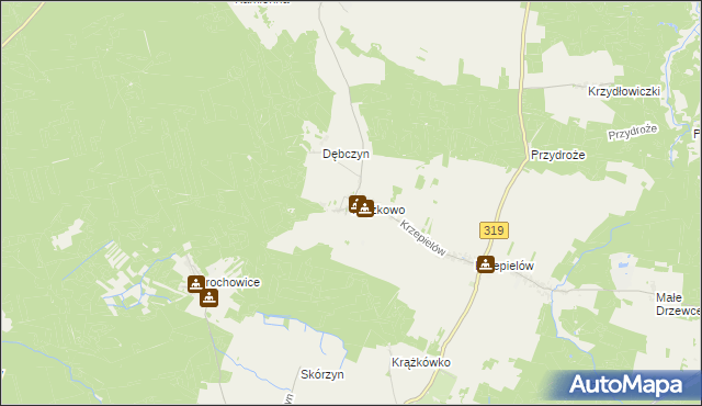 mapa Krążkowo gmina Sława, Krążkowo gmina Sława na mapie Targeo