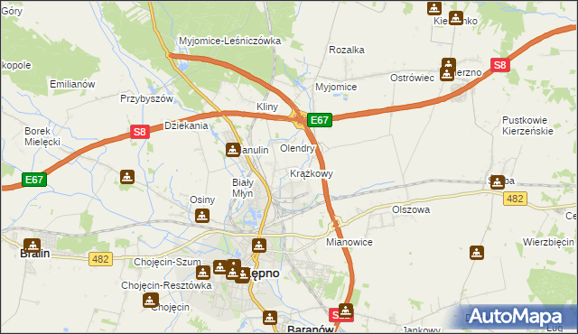 mapa Krążkowy, Krążkowy na mapie Targeo